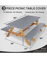 Piscifun Waterproof Fitted Picnic Table Cover With Bench Covers Elastic Camping Outdoor