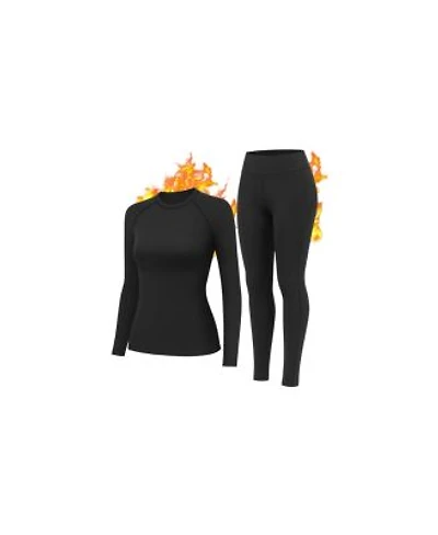 Piscifun Women Fleece Lined Thermal Long Johns Set Warm Stretch Base Layer Winter Wear