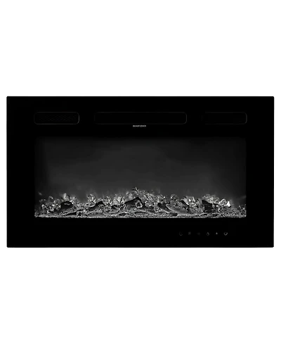 Slickblue Electric Fireplace Wall Mounted 1500W with Adjustable Flame, Remote and Overheat Protection