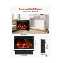 Slickblue Electric Fireplace Insert 5000 Btu Wall Mounted Heater with Adjustable Flame and Remote