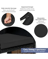 Gouun 4 Piece Outdoor Patio Rattan Furniture Set, Loveseat, 2 Chairs and Glass Coffee Table