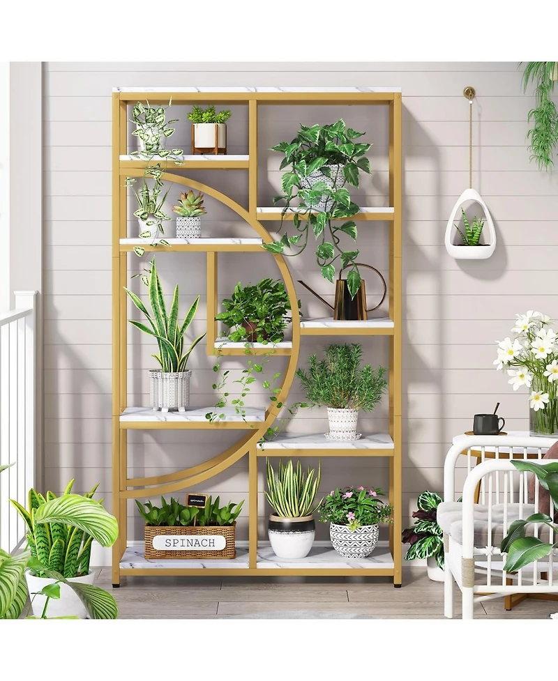 Tribesigns 5-Tier Industrial Bookshelf with 9 Open Shelves