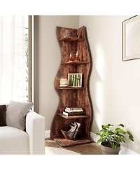 Tribesigns 5-Tier Wall Corner Bookshelf for Small Space