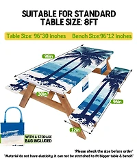 Piscifun Waterproof Picnic Table Cover With Bench Covers Set For Camping Outdoor Travel