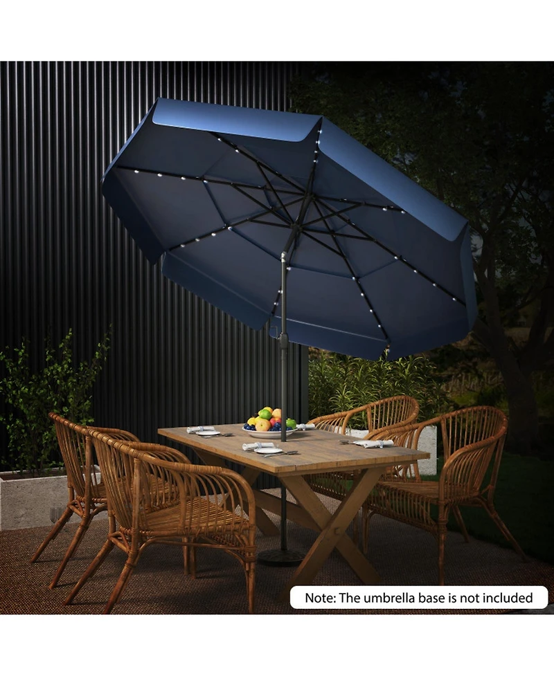 Gouun 10-Foot Solar Led Patio Umbrella with 3-Tier Vented Top