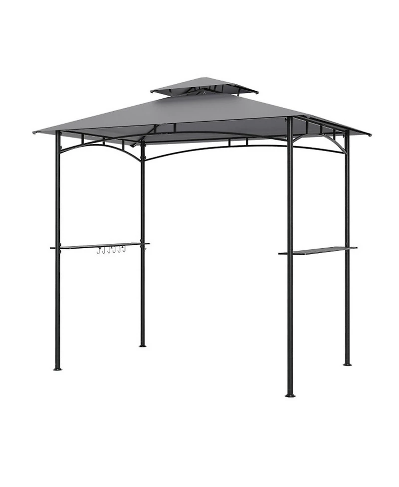 Gouun 8 x 5 Foot Grill Gazebo with 2 Shelves and Hanging Hooks