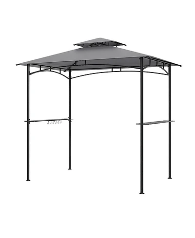 Gouun 8 x 5 Foot Grill Gazebo with 2 Shelves and Hanging Hooks