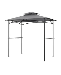 Gouun 8 x 5 Foot Grill Gazebo with 2 Shelves and Hanging Hooks