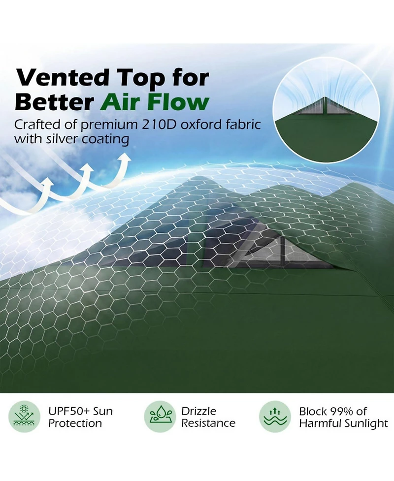 Gouun 10 x 10 Foot Commercial Pop-Up Canopy Tent with Vented Top