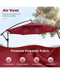 Gouun 10-Foot Solar Led Offset Cantilever Patio Umbrella