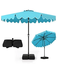 Gouun 9-Foot Patio Umbrella with Weighted Base and Sandbags