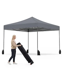 Gouun 9.5 x 9.5 ft Pop-Up Canopy Tent with Adjustable Heights and Wheeled Bag