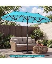 Gouun 10 feet Double-Sided Rectangular Patio Umbrella with Push-Button Tilt