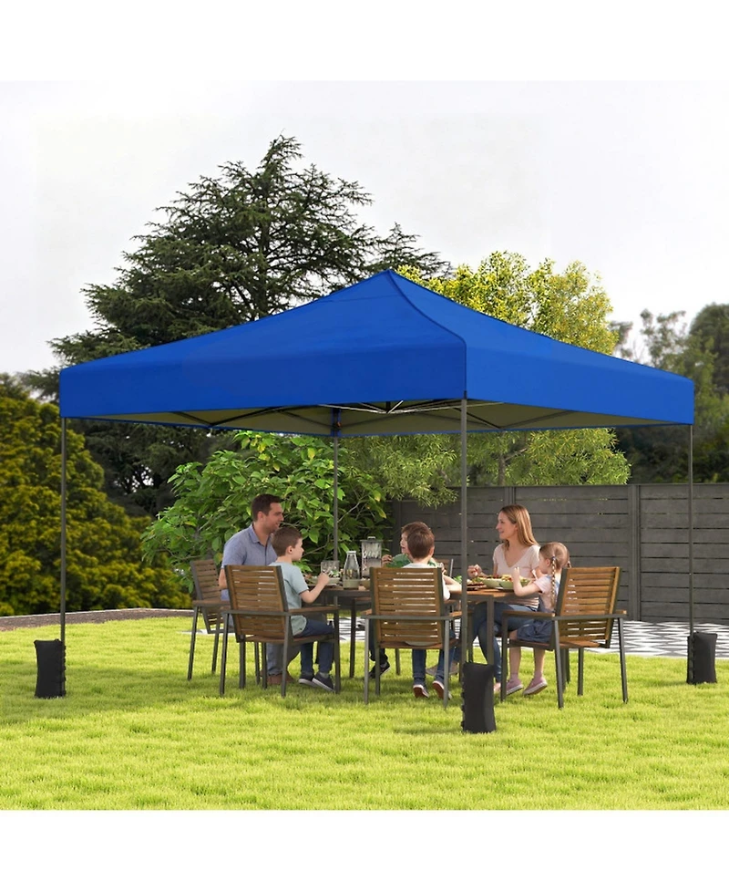 Gouun 9.5 x 9.5 feet Pop-Up Canopy Tent with Adjustable Heights and Wheeled Bag
