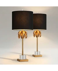 Vienna Full Spectrum Monaco 27 1/2"H Crystal Brass Table Lamp Set of 2