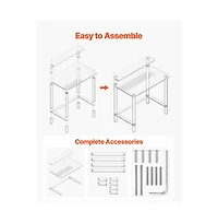 Slickblue Clear Acrylic Office Desk with Monitor Shelf, 2-Tier Study Computer Table for Bedroom