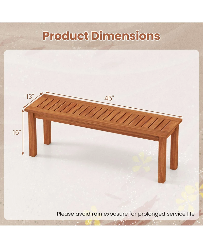 Gouun Solid Wood Weatherproof Bench 2-Person for Patio
