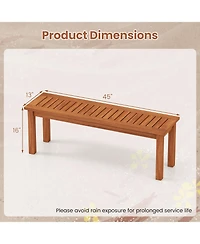 Gouun Solid Wood Weatherproof Bench 2-Person for Patio