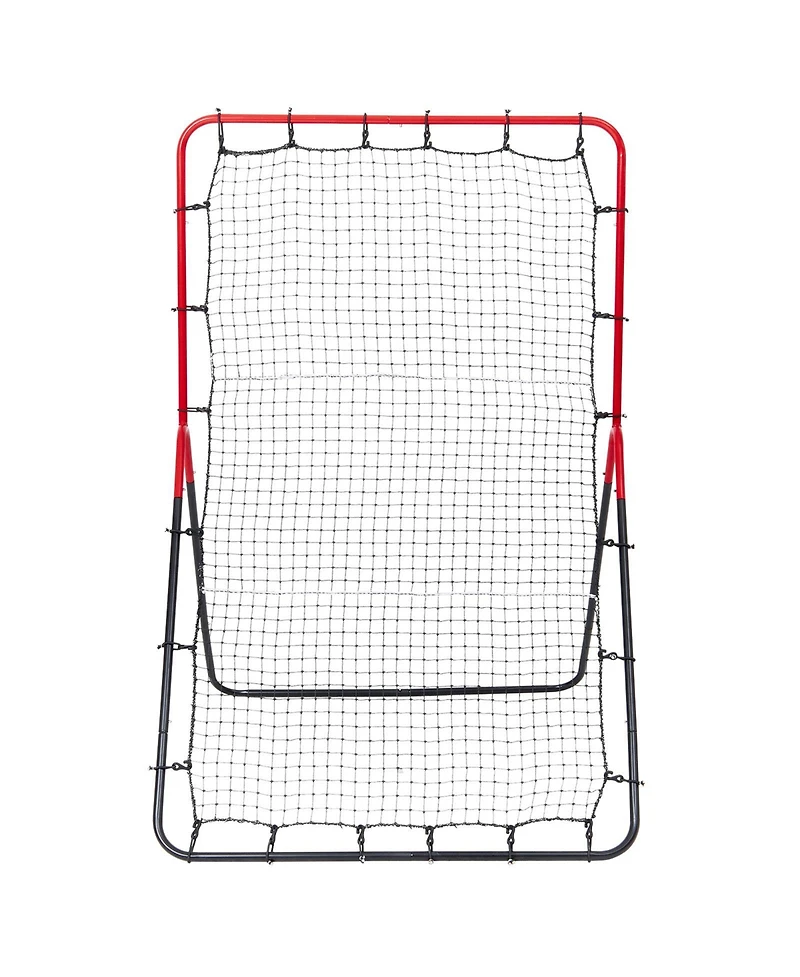 Hongge 3-Way Baseball and Softball Pitchback Rebounder Net 3 x 4.5 ft for Fielding and Throwing Practice