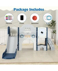 Hongge 10-in-1 Foldable Toddler Slide and Climber Playset, Ages 3+