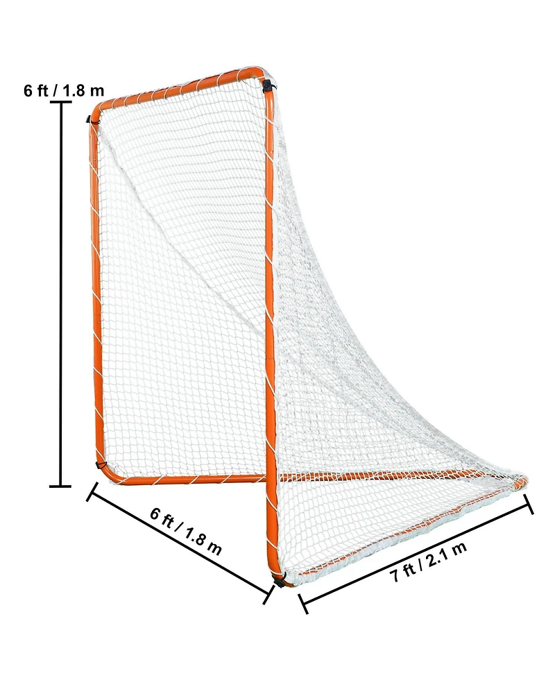 Hongge Portable 6 x 6 ft Lacrosse Goal with Steel Frame and Carry Bag for Backyard Shooting Drills