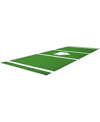 Hongge Baseball and Softball Hitting Mat 10 x 3.8 ft Anti-Slip Turf Batting Practice Aid with Stride Lines