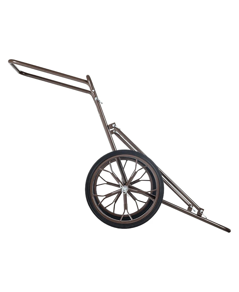 Hongge Folding Deer Cart Game Hauler 500 lbs Capacity with 17 in Rubber Wheels for Hunting and Hiking Gear