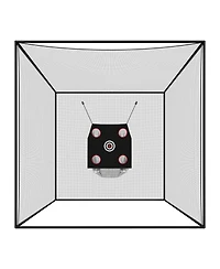Hongge Golf Driving Cage 10 x 10 x 10 feet with 3-Ply Knotless Polyester Net and 9-Hole Target for Backyard Practice