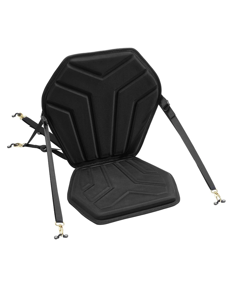 Hongge Hexagonal Padded Kayak Seat 1 in Thick with Back Support Adjustable Straps and Storage Bag