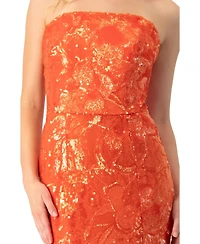 Ivonne Women's Strapless Sequin Floral Gown