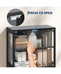 homfan Display Cabinet with Glass Door, 5-Tier 71" Curio with Rgb Led Lights and App Control for Collectibles Modern Storage for Living Room, Bedroom