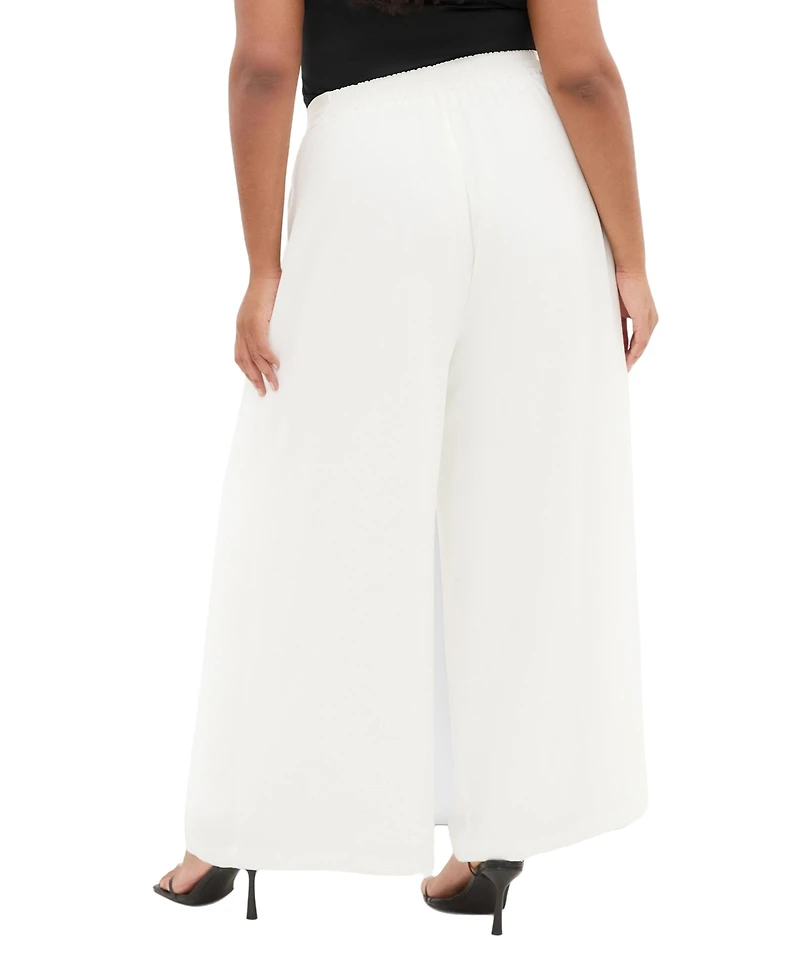 City Chic Plus Abbie Fully Lined Wide Leg Pant