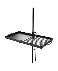 Hongge Heavy Duty Swivel Campfire Grill 24 inches with 360 Degree Rotation and Adjustable Height Grate and Griddle