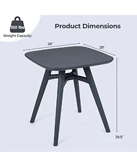 Gouun 28 in Square All-Weather Plastic Patio Dining Table for 4