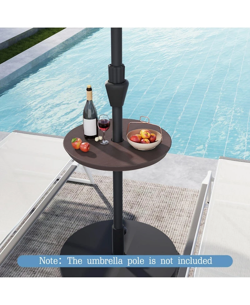 Gouun 20 in Clamp-On Adjustable Umbrella Tray Table for Patio Poles