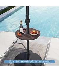 Gouun 20 in Clamp-On Adjustable Umbrella Tray Table for Patio Poles
