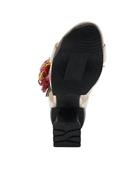 L'Artiste Women's Hooked 3D Floral Heel Sandal with Striking Style and Comfort