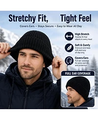 Piscifun Oversize Merino Wool Fleece Lined Winter Beanie Hat For Big Heads