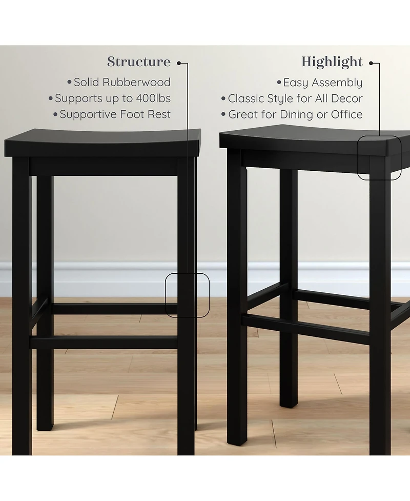 Grain & Grove pack 30 Inch Height Bar Stool