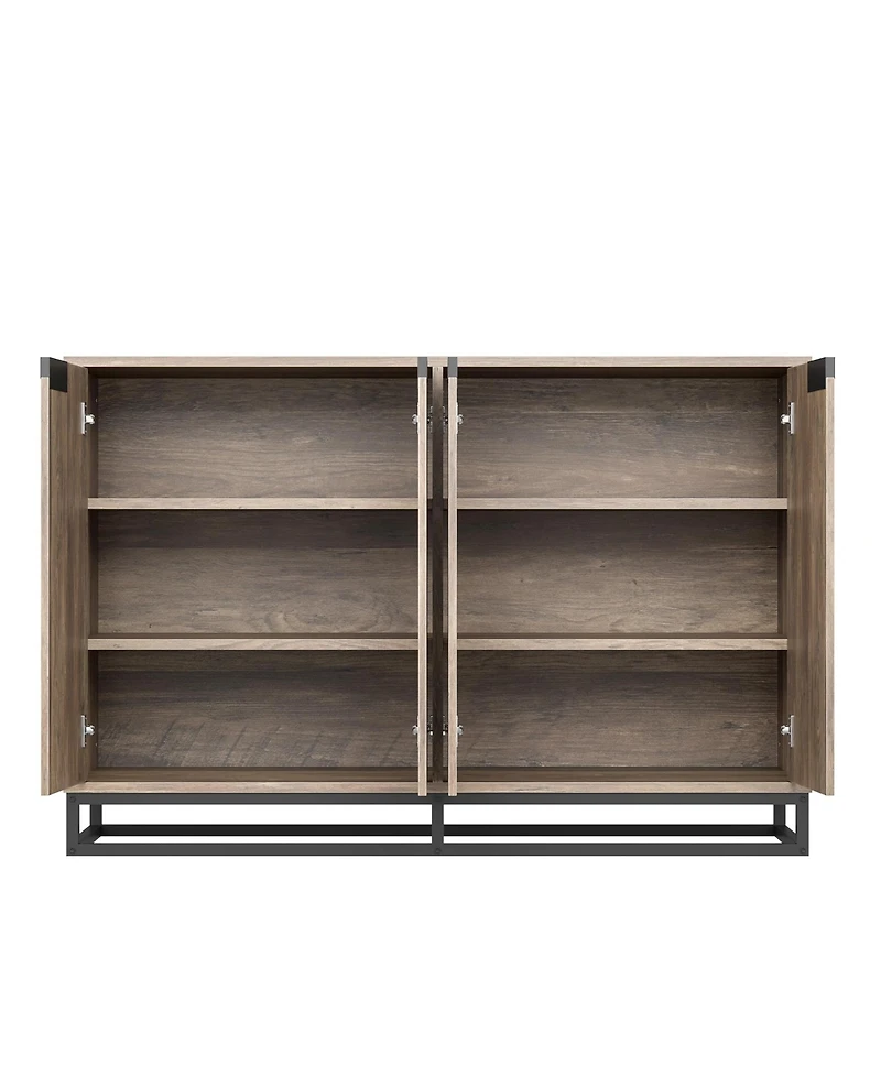 homfan Buffet Cabinet with Storage 55" Accent Sideboard with Adjustable Shelves and 4 Doors for Kitchen, Living Room, Dining Room