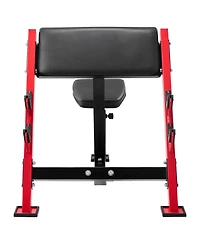 Hongge Adjustable Preacher Curl Bench 660 lbs Max Load Seated Bicep Station with Barbell Holders