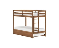 Grain & Grove Bear Plywood Twin/Twin With Trundle, Oak Embossed Pecan