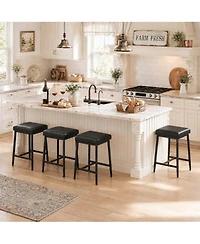 homfan Set of 4 26" Backless Counter Stools with Extra-Wide Padded Seats
