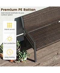 Sugift Sun-Proof Rattan Loveseat with Soft Sponge Seat for 2