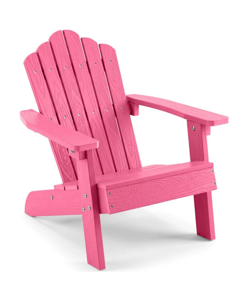 Sugift Kids All-Weather Adirondack Chair for Children with Tilted High Backrest Hips Material