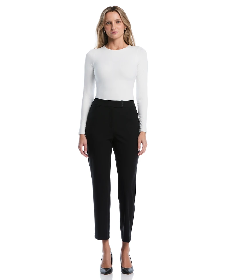 Rafaella Petite Extended Tab Straight-Leg Ankle Pants