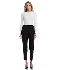 Rafaella Petite Extended Tab Straight-Leg Ankle Pants