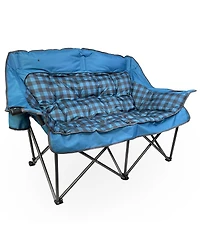 Piscifun Oversized Double Camping Loveseat 600lb Capacity Foldable Outdoor Chair With Cup Holders Carry Bag