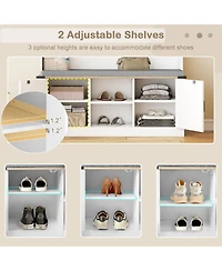 Sugift 4-in-1 68.5in Hall Tree Coat Rack with Cushioned Bench Shoe Storage and 7 Hooks