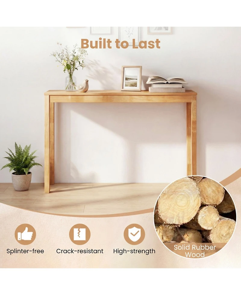 Sugift Modern Farmhouse Wooden Console Table with Thickened Top 48in Sofa Table